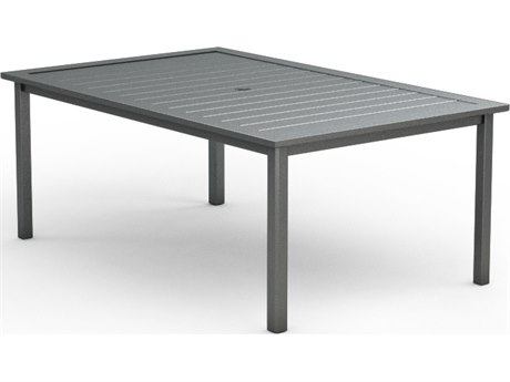 Homecrest Aluminum 44 x 70 Rectangular Dining Table with Umbrella Hole