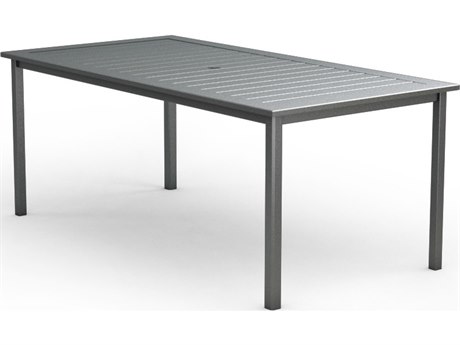 Homecrest Dockside Aluminum 44 x 87 Rectangular Counter Table with Umbrella Hole