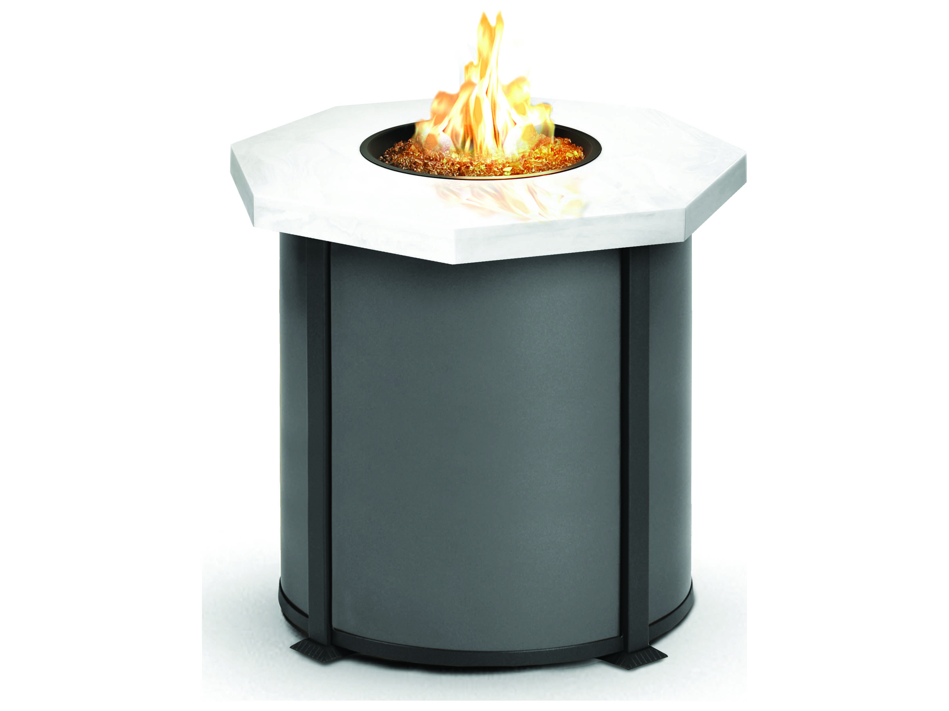Homecrest Valero Icon Series Aluminum 42 Octagon Balcony Fire Pit Table