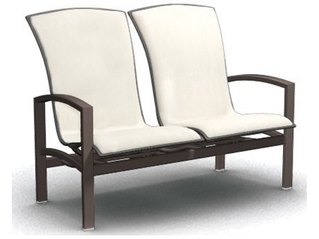 Homecrest Havenhill Sling Aluminum Arm Glider Loveseat