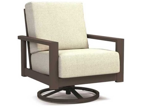 Homecrest Quick Ship Elements Cushion Aluminum Swivel Rocker Chat Chair