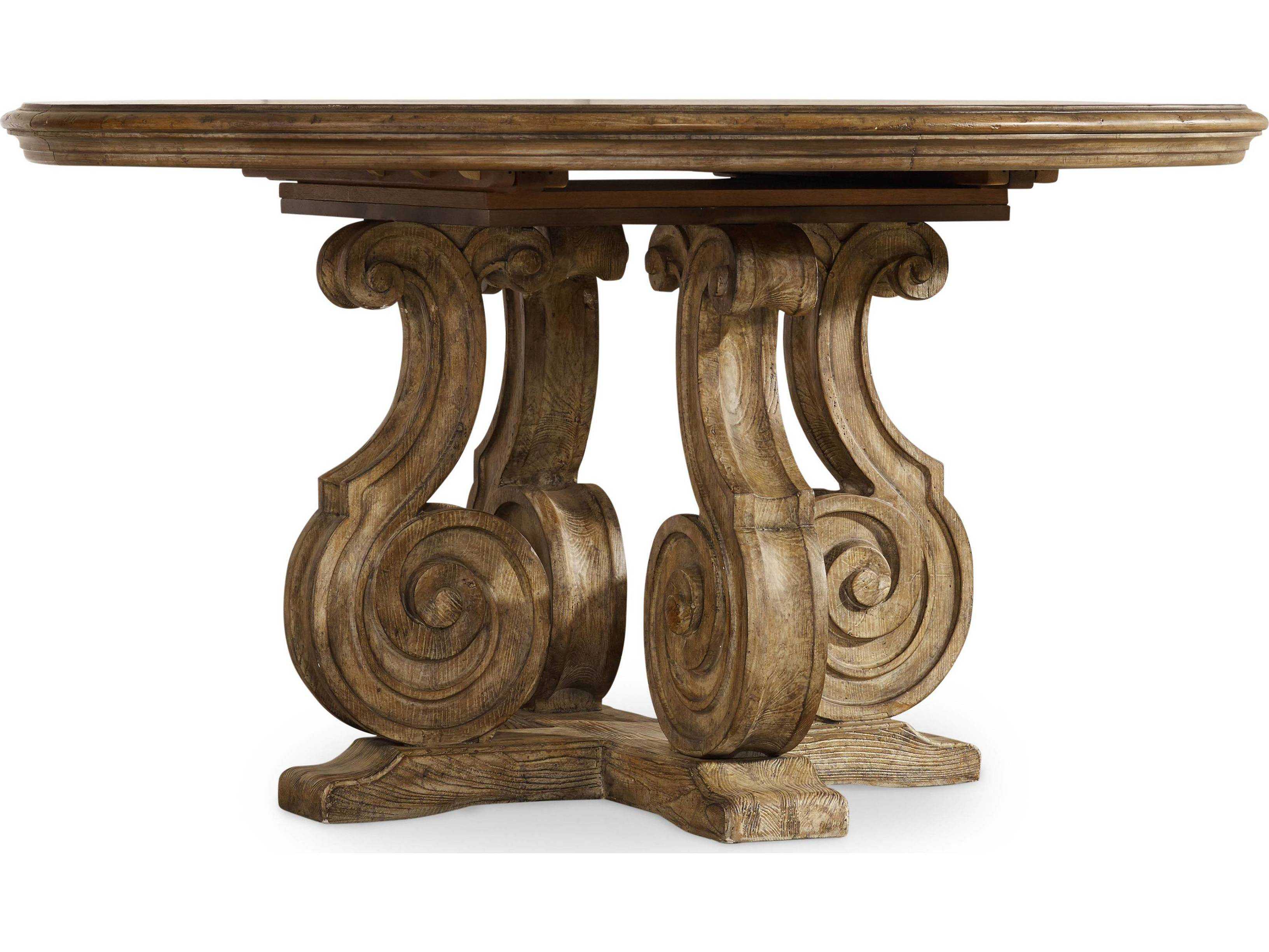 Hooker Furniture Solana Light Wood Wide Round Pedestal Dining