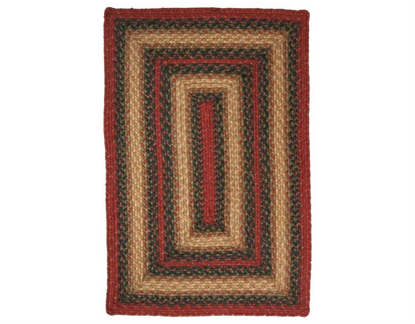 Homespice Decor Jute Braided Rectangular Red Area Rug VANCOUVER