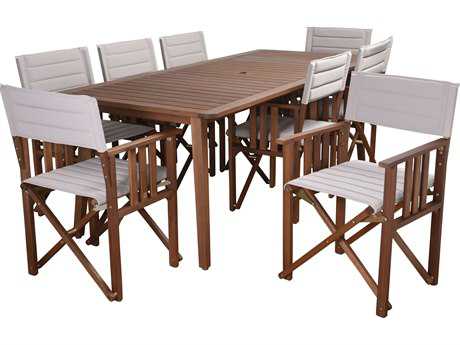 International Home Miami Amazonia Panama 9 Piece Rectangular Dining Set Khaki