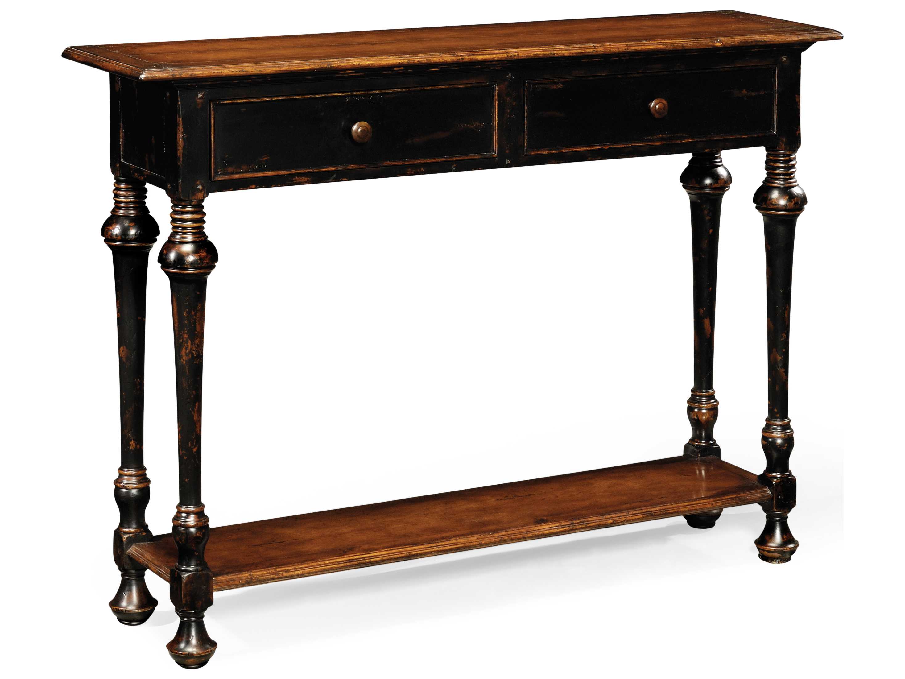 Jonathan Charles Country Farmhouse Painted Honey Black Distressed 52 x