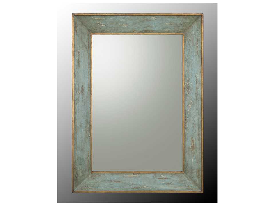 John Richard Rectangular In French Blue/Gold Frame Wall Mirror | JRM-0569