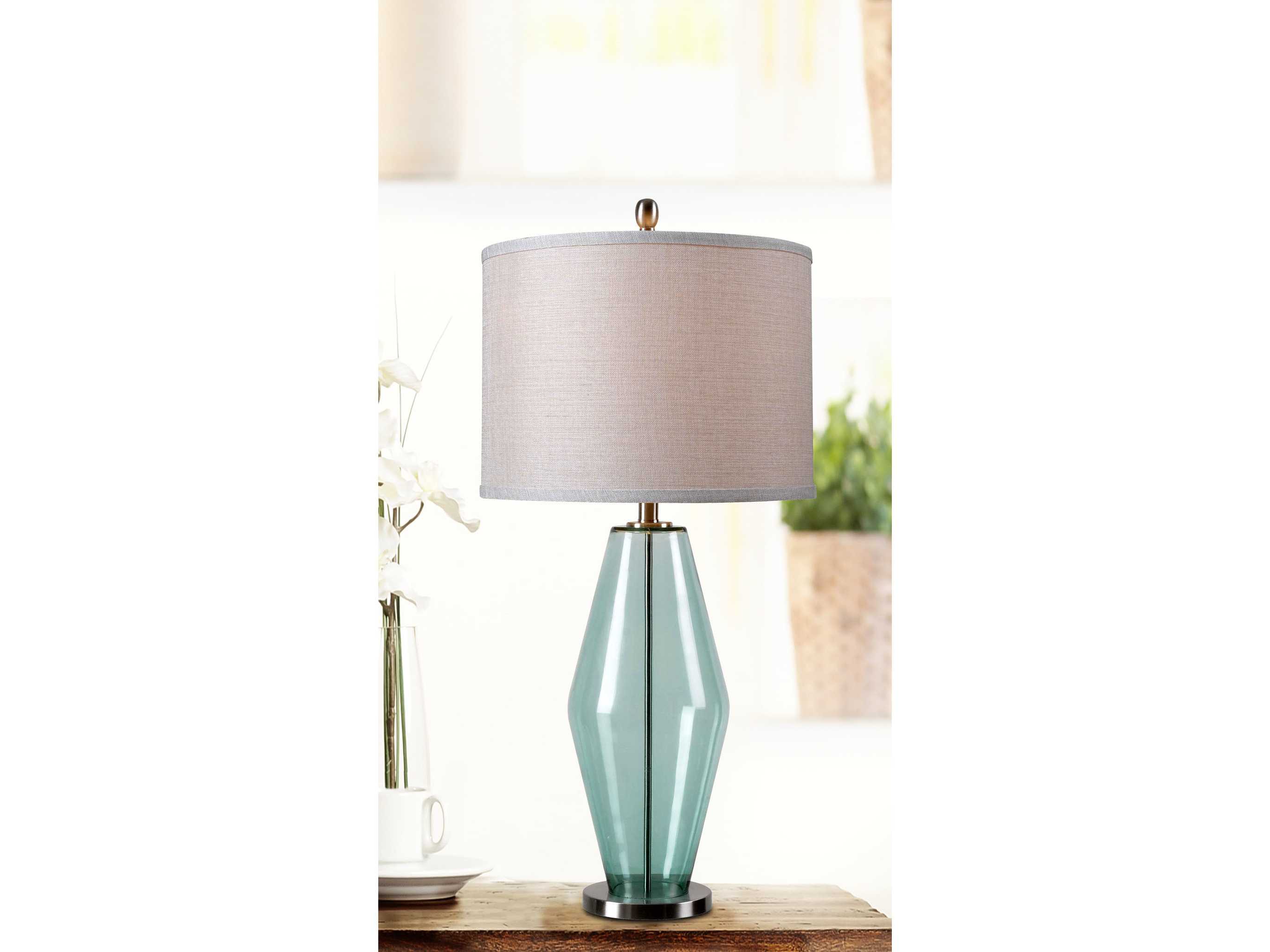 Kenroy Home Azure Teal Glass Table Lamp 32315TEAL
