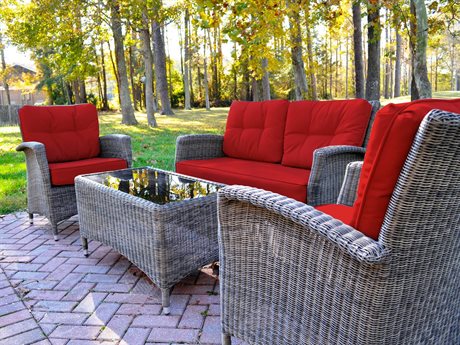 Kettler Lakena Aluminum Wicker Lounge Set with Cushions