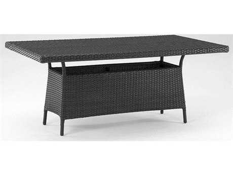 Koverton Soho Wicker 72''W x 42''D Rectangular Dining Table with Umbrella Hole
