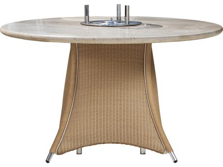 Lloyd Flanders Generations Wicker 48'' Round Dining Fire Table with EcoSmart Fire