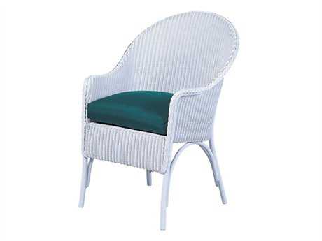 Lloyd Flanders Wicker Cushion Arm Dining Chair