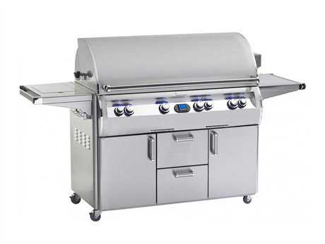 Fire Magic Echelon Diamond Stainless Steel 48'' On Cart Digital Patio BBQ Grill with Single Side Burner
