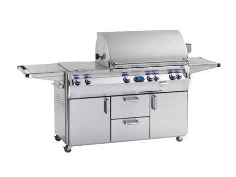 Fire Magic Echelon Diamond Stainless Steel 30'' On Cart Digital Patio BBQ Grill with Double Side Burner