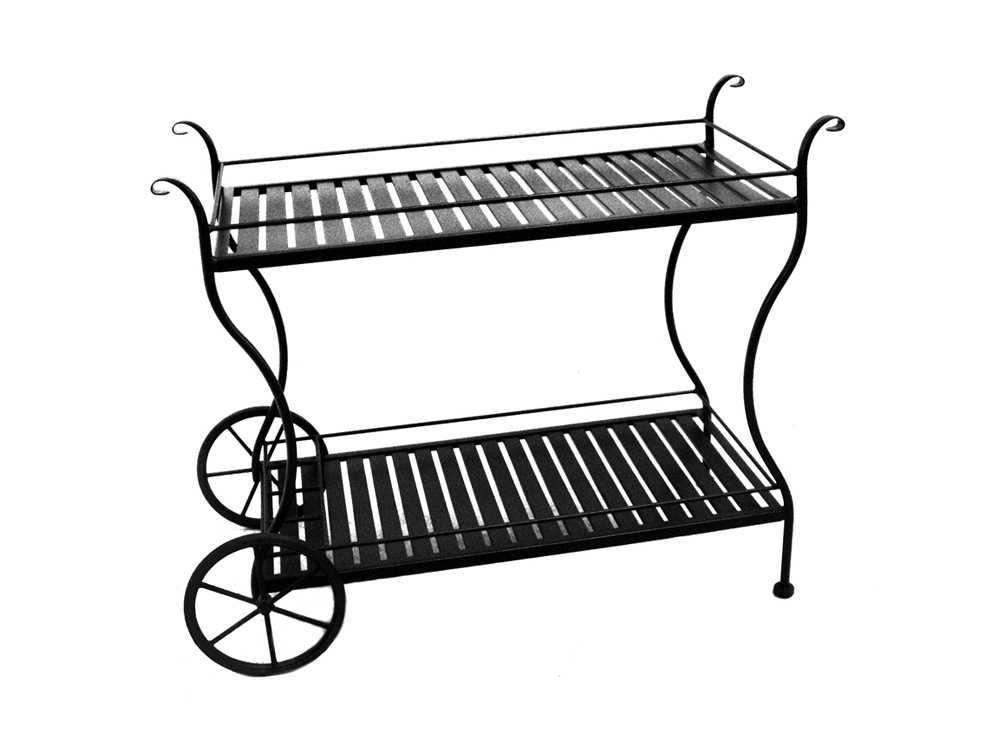 Meadowcraft Wrought Iron Slat Serving Cart 776220001