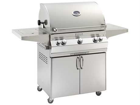 Fire Magic Aurora Portable Barbecue Grill Stainless Steel with Single Side Burner and Rotisserie Backburner