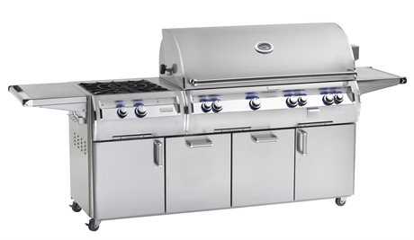 Fire Magic Echelon Diamond Stainless Steel 48'' On Cart Analog Patio BBQ Grill with Power Burner
