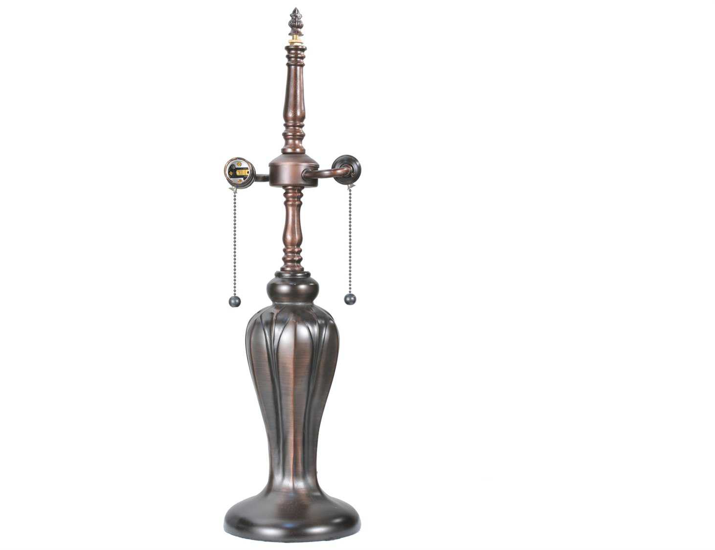Meyda Tiffany Tulip Vase Bronze TwoLight S Cluster Table Lamp Base 14177