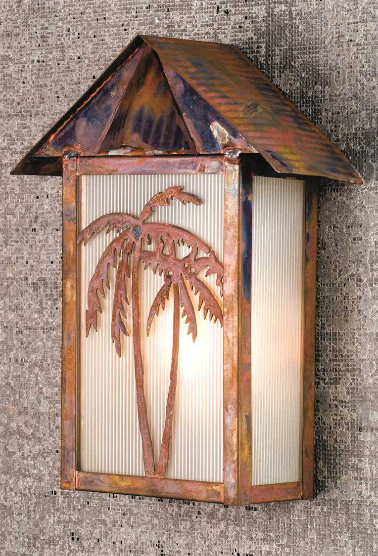 Meyda Tiffany Tropical Floral Palm Tree Outdoor Wall Light 77967