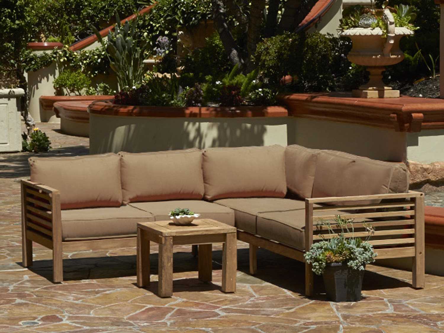 Forever Patio Anaheim 4 Piece Reclaimed Teak Sectional Set FPANA4SECTK