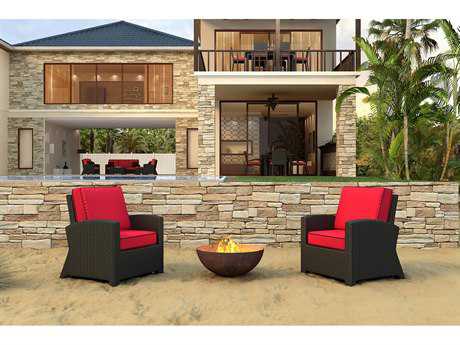 Forever Patio Barbados Ebony Wicker Two-Piece Lounge Set