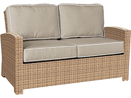 Forever Patio Quick Ship Barbados Biscuit Wicker Loveseat