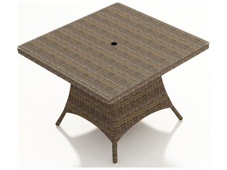 Forever Patio Cypress Heather Round Wicker 48 Square Dining Table