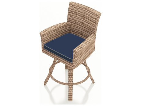 Forever Patio Quick Ship Hampton Biscuit Wicker 26 Swivel Counter Stool