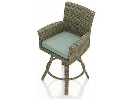 Forever Patio Hampton Heather Wicker Swivel Bar Stool