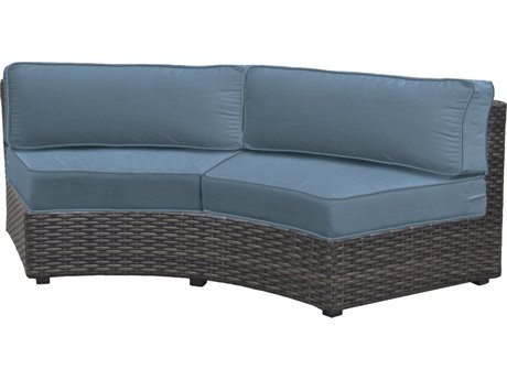 Forever Patio Quick Ship Horizon Bronze Smoke Wicker Sectional Contour Sofa