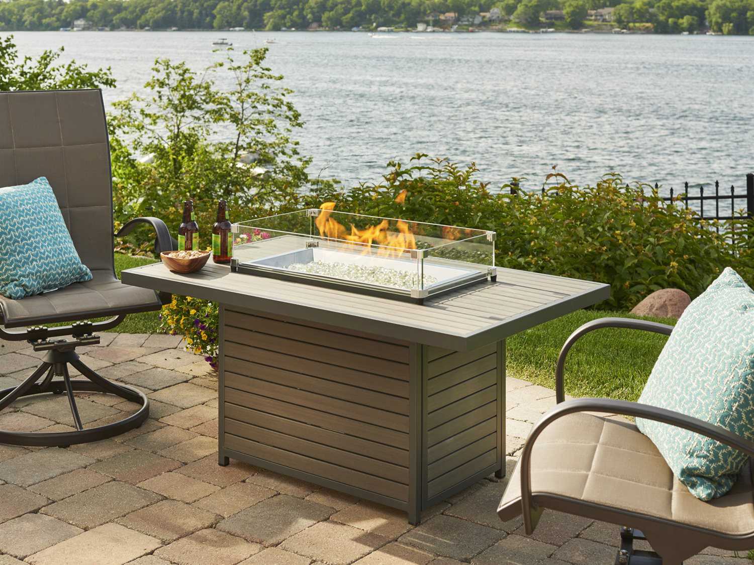 Outdoor Greatroom Brooks 30.75W x 50D Rectangular Aluminum Fire Table