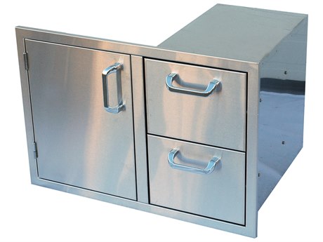Outdoor Greatroom Stainless Steel Combination Vertical Single Access Door and (2) Drawer Storage