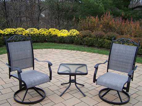 Oakland LivingCascade Aluminum 3 Pc. Swivel Chat Set