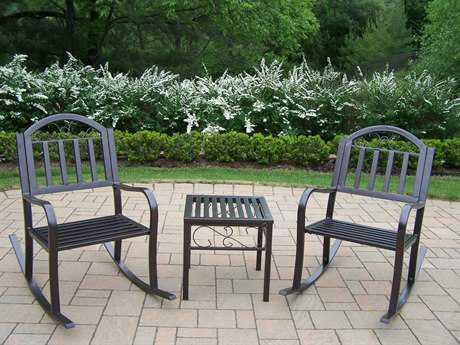 Oakland Living Rochester Wrought Iron Rocker 3 Pc. Set