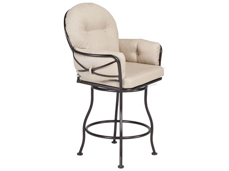 OW Lee Cambria Wrought Iron Swivel Counter Stool