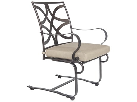 OW Lee Marquette Wrought Iron Spring Base Dining Arm Chair