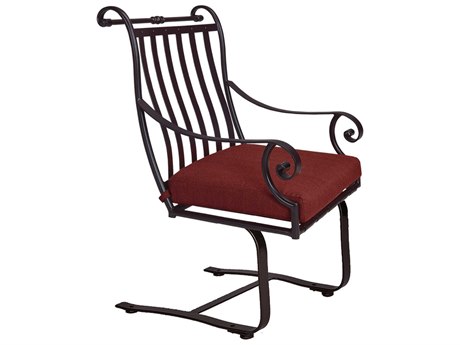 OW Lee St. Charles Wrought Iron Spring Base Dining Arm Chair