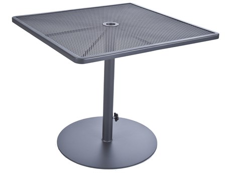 OW Lee Lennox Steel 34 Square Pedestal Dining Table
