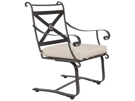 OW Lee Bellini Wrought Iron Spring Base Dining Arm Chair