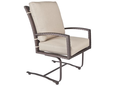 OW Lee Sol Wrought Iron Club Spring Base Dining Arm Chair