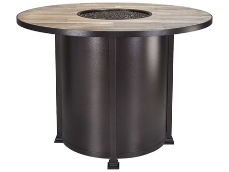 OW Lee Casual Fireside Santorini Wrought Iron 54 Round Counter Height Fire Pit Table