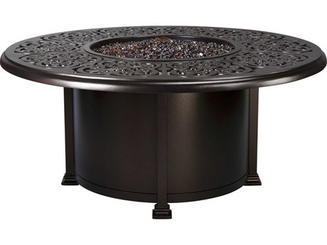 OW Lee Casual Fireside Hacienda Wrought Iron 54 Round Chat Height Fire Pit Table