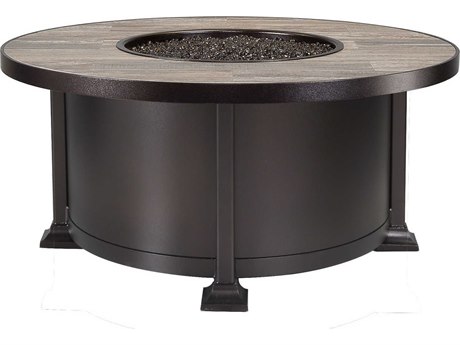 OW Lee Casual Fireside Vulsini Aluminum 42 Round Occasional Height Fire Pit Table