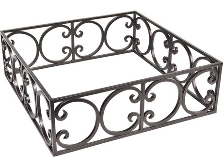 OW Lee Casual Fireside Wrought Iron Ornate Square Round Fire Pit Guard