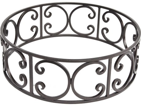 OW Lee Casual Fireside Wrought Iron Ornate Small Round Fire Pit Guard