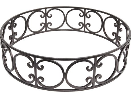 OW Lee Casual Fireside Wrought Iron Ornate Large Round Fire Pit Guard