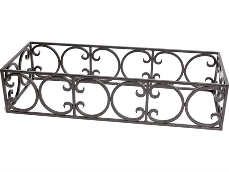 OW Lee Casual Fireside Wrought Iron Ornate Rectangle Fire Pit Guard