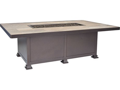 OW Lee Casual Fireside Santorini Wrought Iron 58 x 36 Occasional Height Fire Pit Table