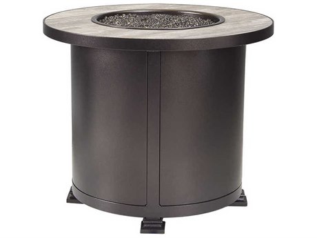 OW Lee Casual Fireside Santorini Wrought Iron 30 Round Chat Height Fire Pit Table