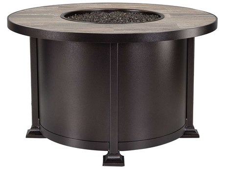 OW Lee Casual Fireside Vulsini Aluminum 42 Round Chat Height Fire Pit Table