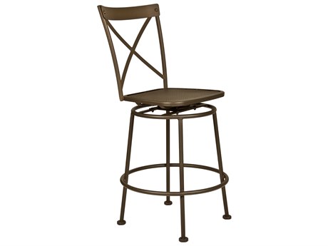 OW Lee Villa Wrought Iron Armless Swivel Counter Stool